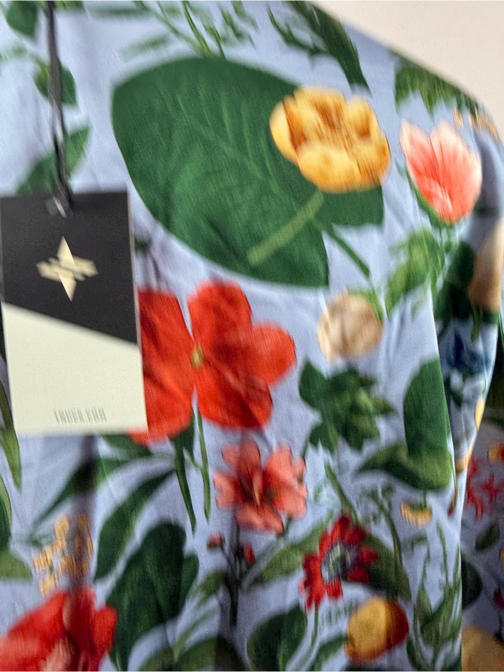 NWT Tuckernuck willow pop over Green and White botanical Print Tunic size XL - Picture 10 of 15